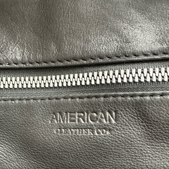 American Leather Company Black Leather Unisex  Backpack EUC - Picture 3 of 8